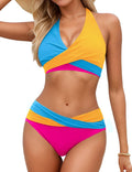 Stylish Women's Twist Front Two Piece Swimsuit for Hot Days