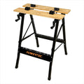 Portable Small Workbench with Vise and Bamboo Top - Compact Worktable