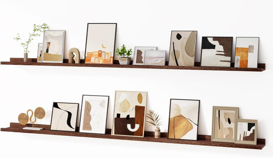 Floating Picture Ledge Shelves Set of 2 for Stylish Display