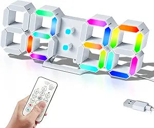 COVERY Rainbow Digital Clock with Remote - Colorful Nightlight