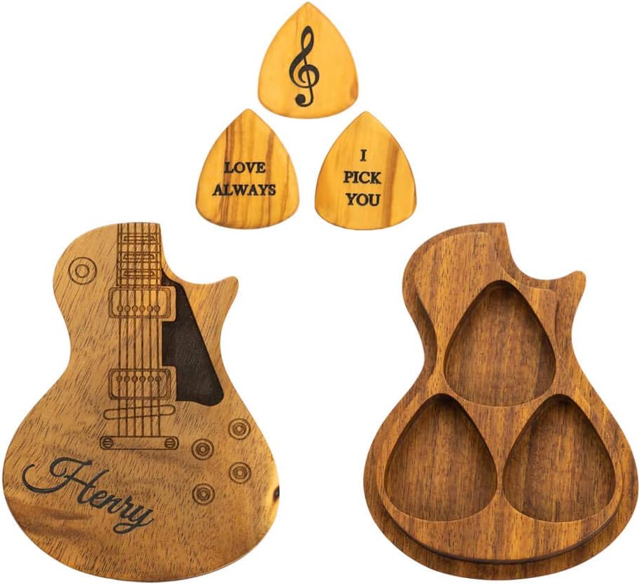 Custom Guitar Pick Box with Personalized Picks