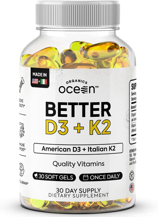 Organics Ocean Better D3 + K2 - Organic Vitamin D3 and K2