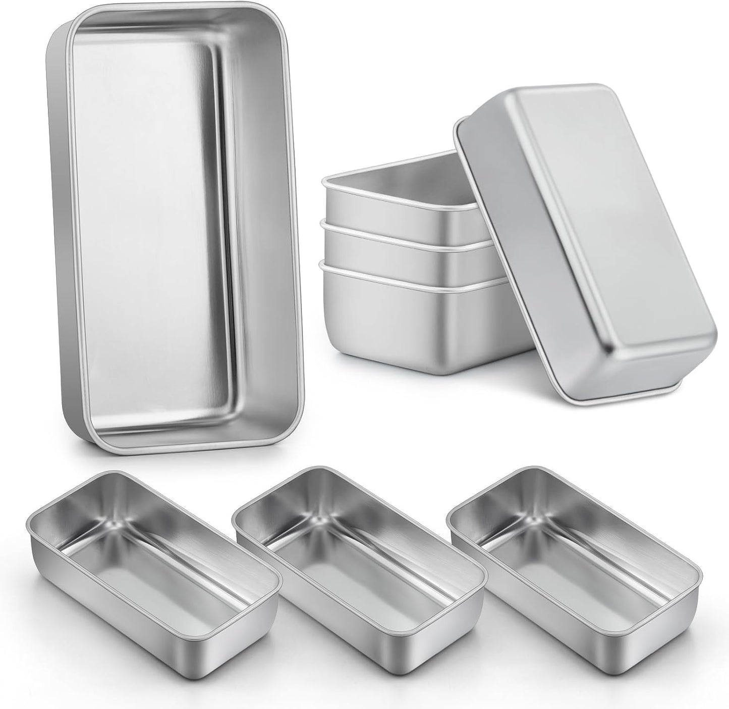 LIANYU 8 Pack 9x5 Inch Loaf Pans for Healthy Baking Needs
