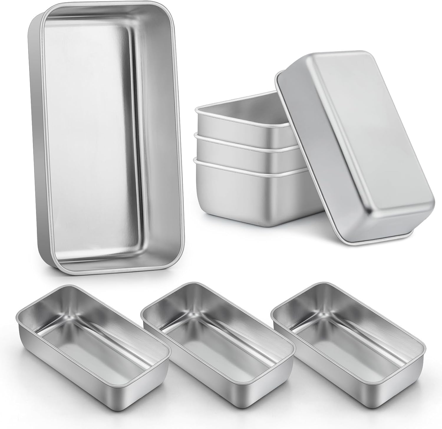 LIANYU 8 Pack 9x5 Inch Loaf Pans for Healthy Baking Needs