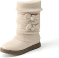 Girl's Mid Calf Winter Snow Boots Faux Fur Lined - Cute Bowknot