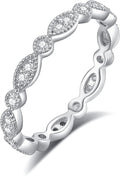 Moissanite Wedding Band for Women - Eternity Evil Eye