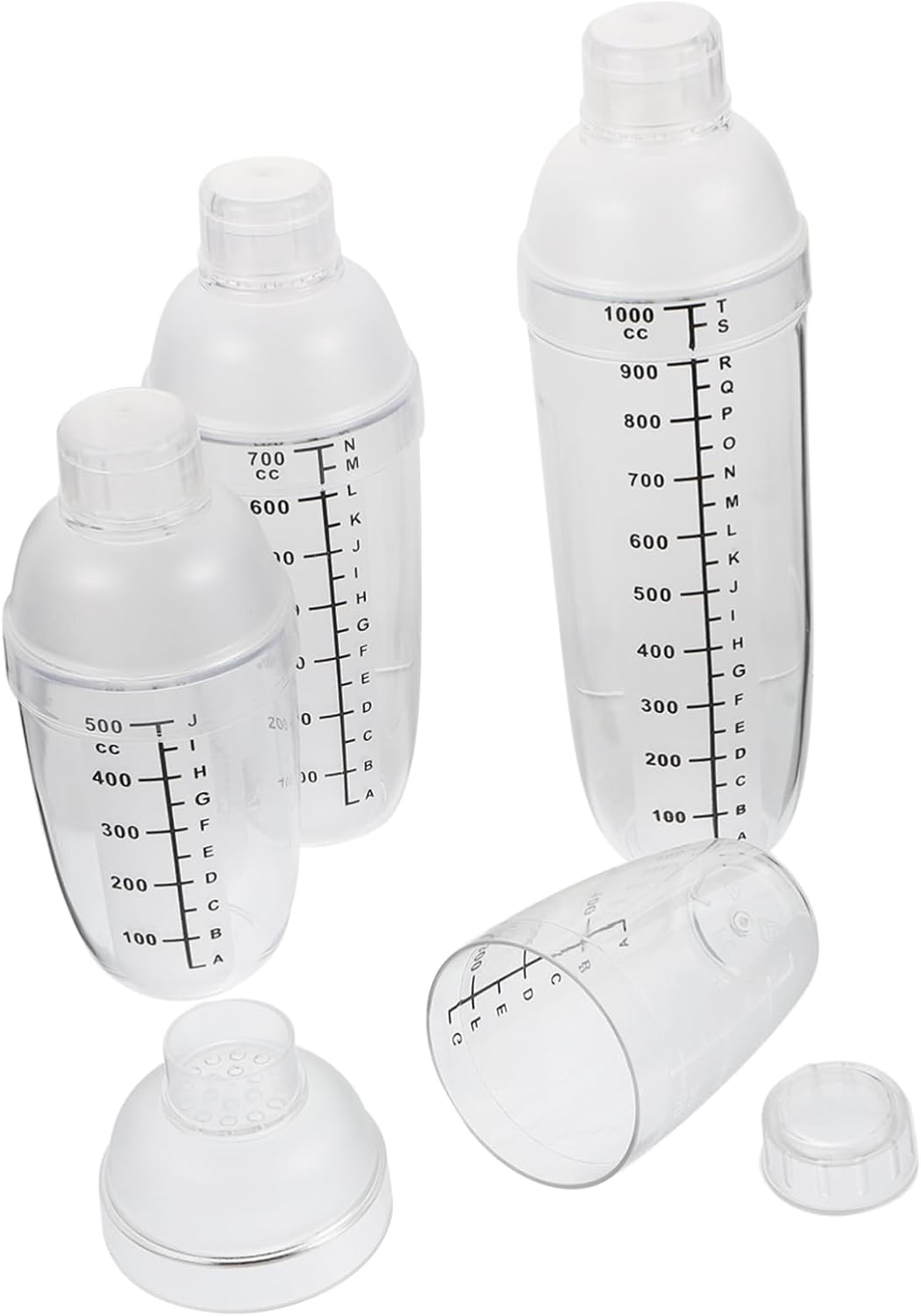 4pcs Clear Shaker Set: Perfect for Mixing Cocktails!