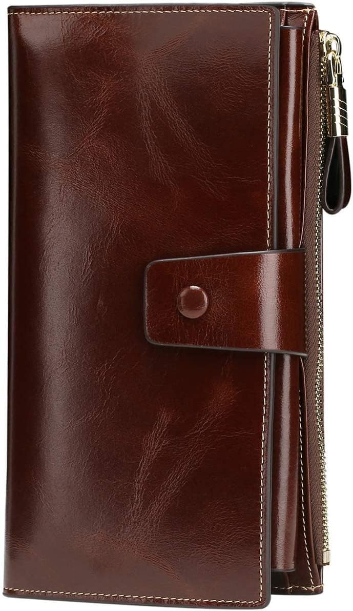 Itslife Womens Wallet RFID Blocking Large Capacity Leather Clutch
