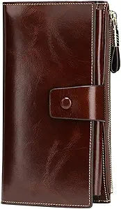 Itslife Womens Wallet RFID Blocking Large Capacity Leather Clutch