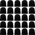 25 Pack Winter Beanie Hats Bulk for Men Women - Warm Knit Skull Caps