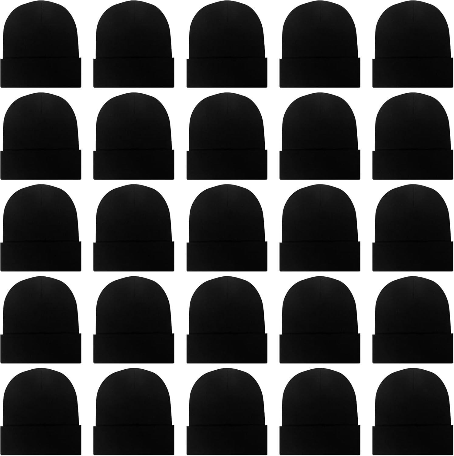 25 Pack Winter Beanie Hats Bulk for Men Women - Knit Caps
