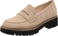 Womens Suede Platform Penny Loafer Slip On - Comfortable Work Loafers