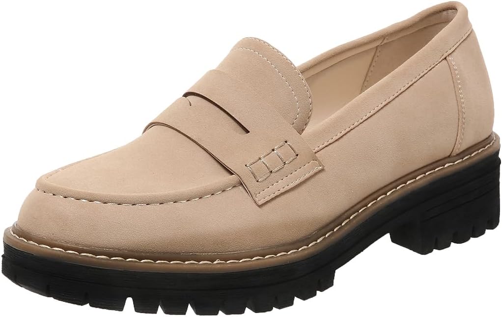 Retro Women's Platform Penny Loafers for Casual Business Wear