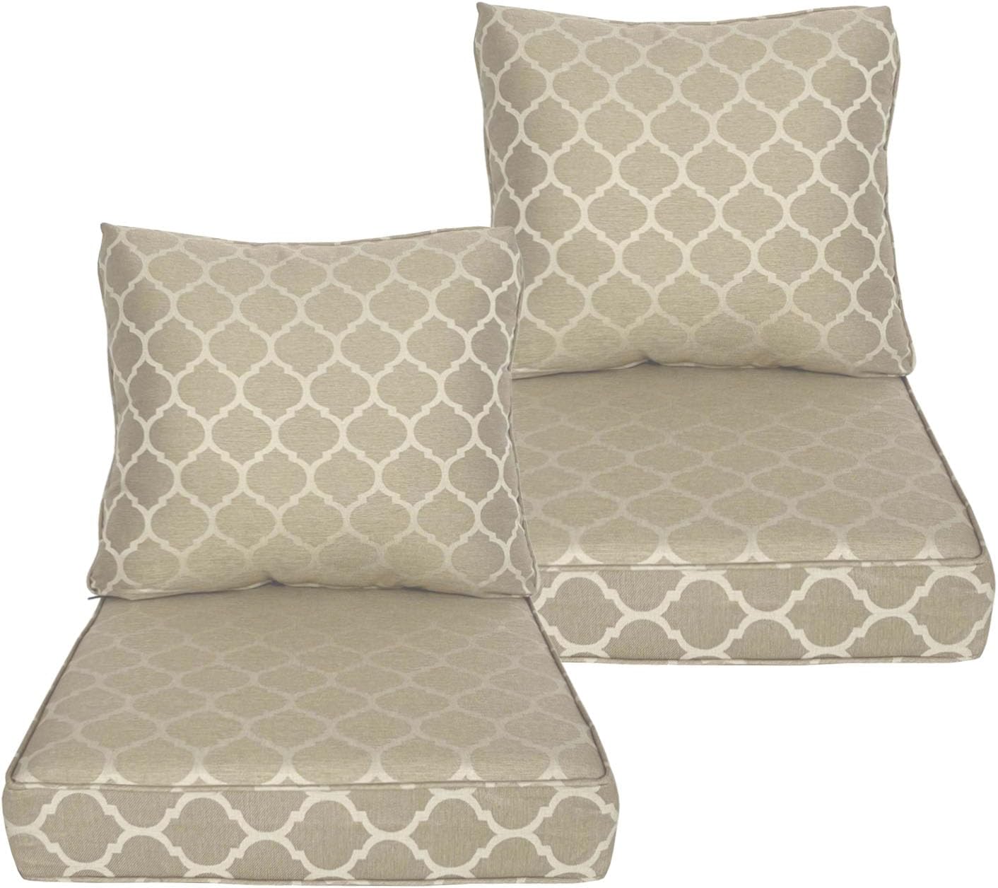 24x24 inch Deep Seat Patio Cushions Set of 2 for Comfort