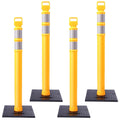 49 in Traffic Delineator Posts with Rubber Base 4-Pack - Portable