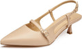 Trary Slingback Heels for Women - Comfortable Rhinestone Pointed Pumps