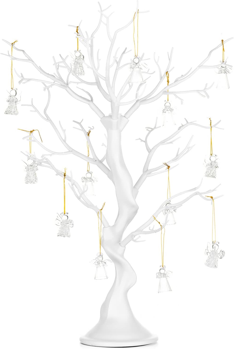 Nuptio White Christmas Tree Branch 22.8in Tall Centerpiece