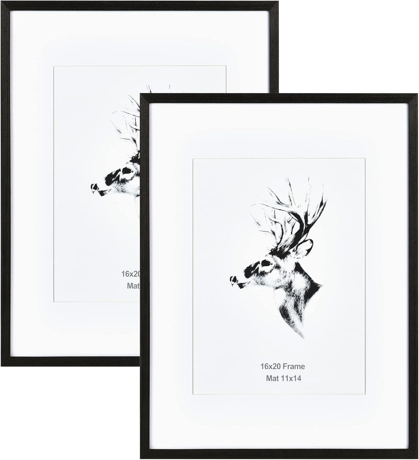 Yaetm Black Wood 16x20 Picture Frame Set of 2 for Wall Art
