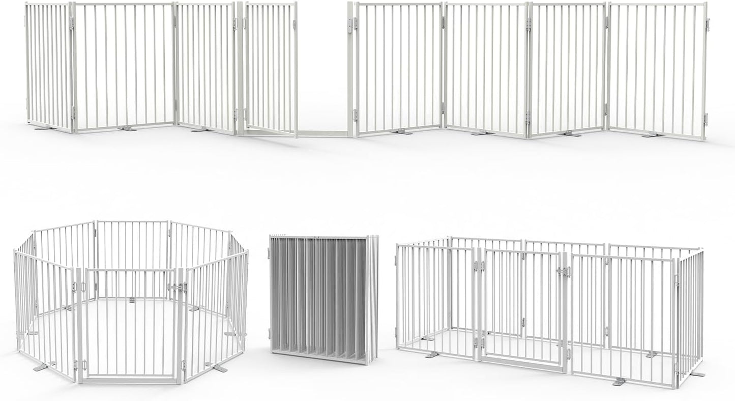 No Pawblems Free Standing Dog Gate with Door for Indoor Use