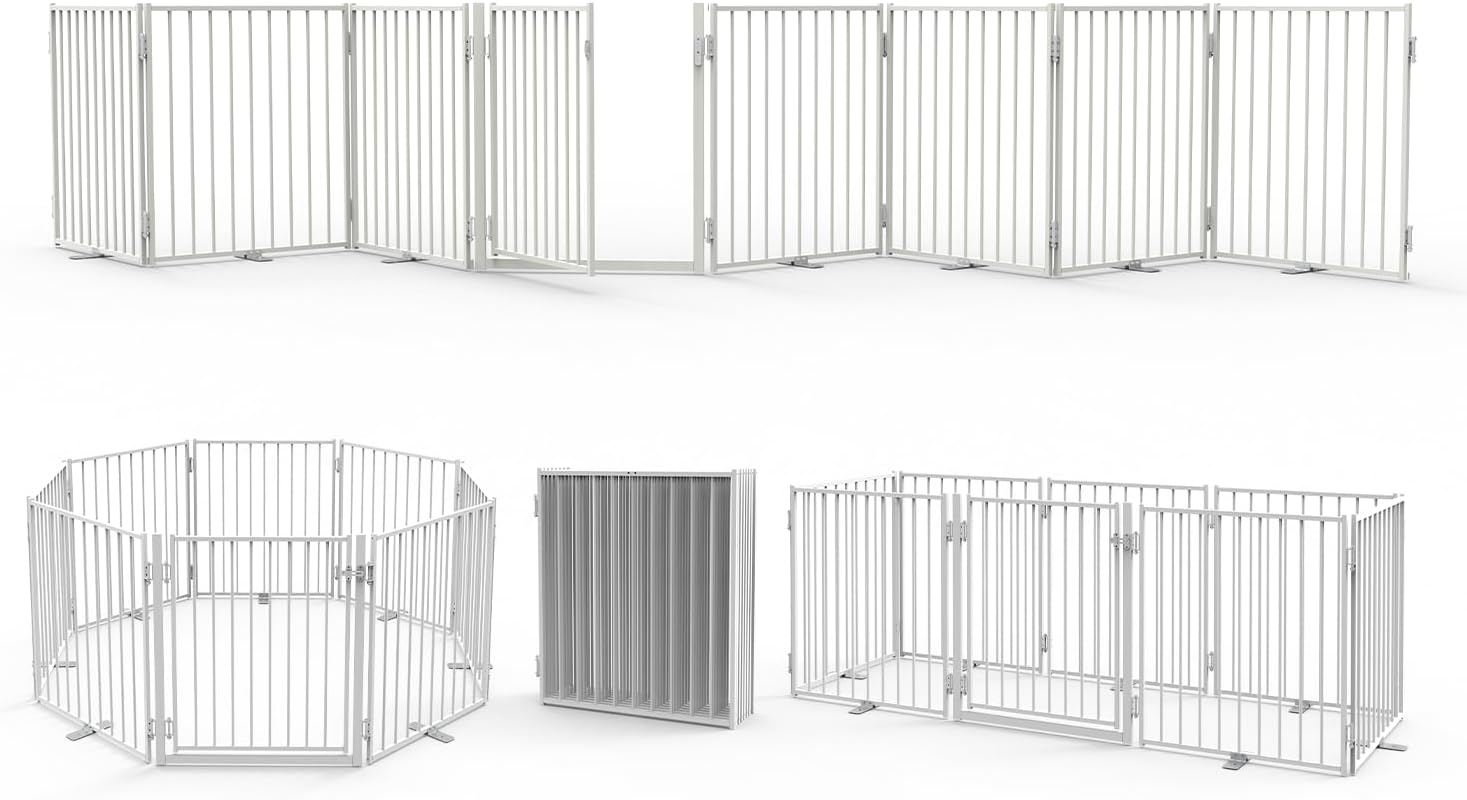 No Pawblems Free Standing Dog Gate with Door for Indoor Use
