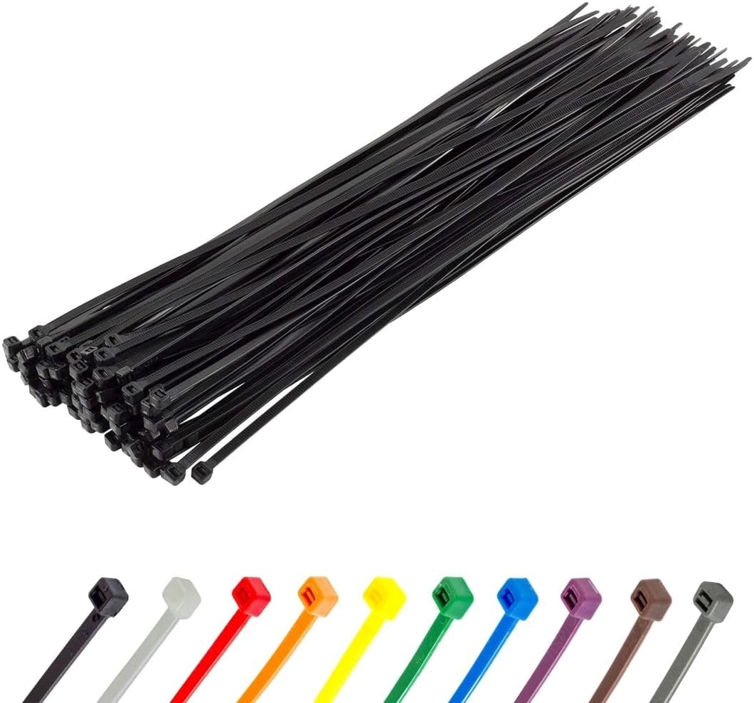 Ultra-Durable GTSE 14 Black Zip Ties - 100 Pack