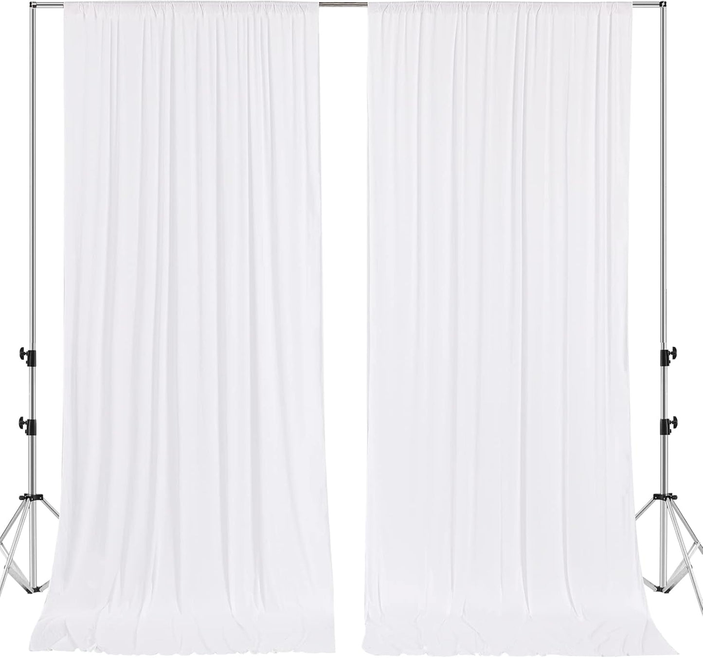 Wrinkle-Free White Backdrop Curtains - Perfect for Photography & Events!