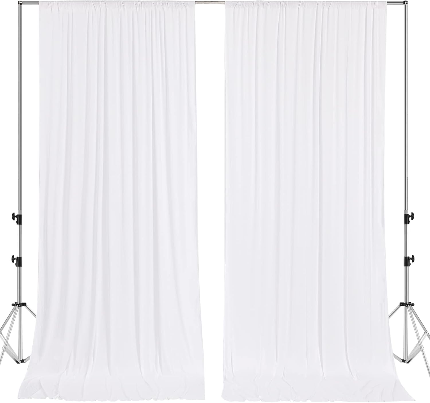Wrinkle-Free White Backdrop Curtains - Perfect for Photography & Events!
