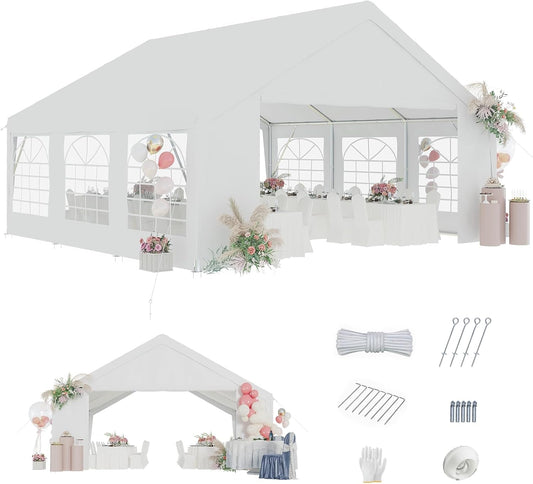 Aoxun 20x20 Party Tent Canopy for Outdoor Weddings & Events