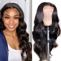 Lace Closure Wigs Human Hair Body Wave 4x4 Lace Front - Natural Wave