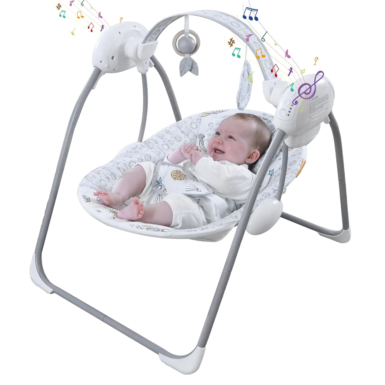Portable Baby Swing for Infants with 5-Speed Music & Timer