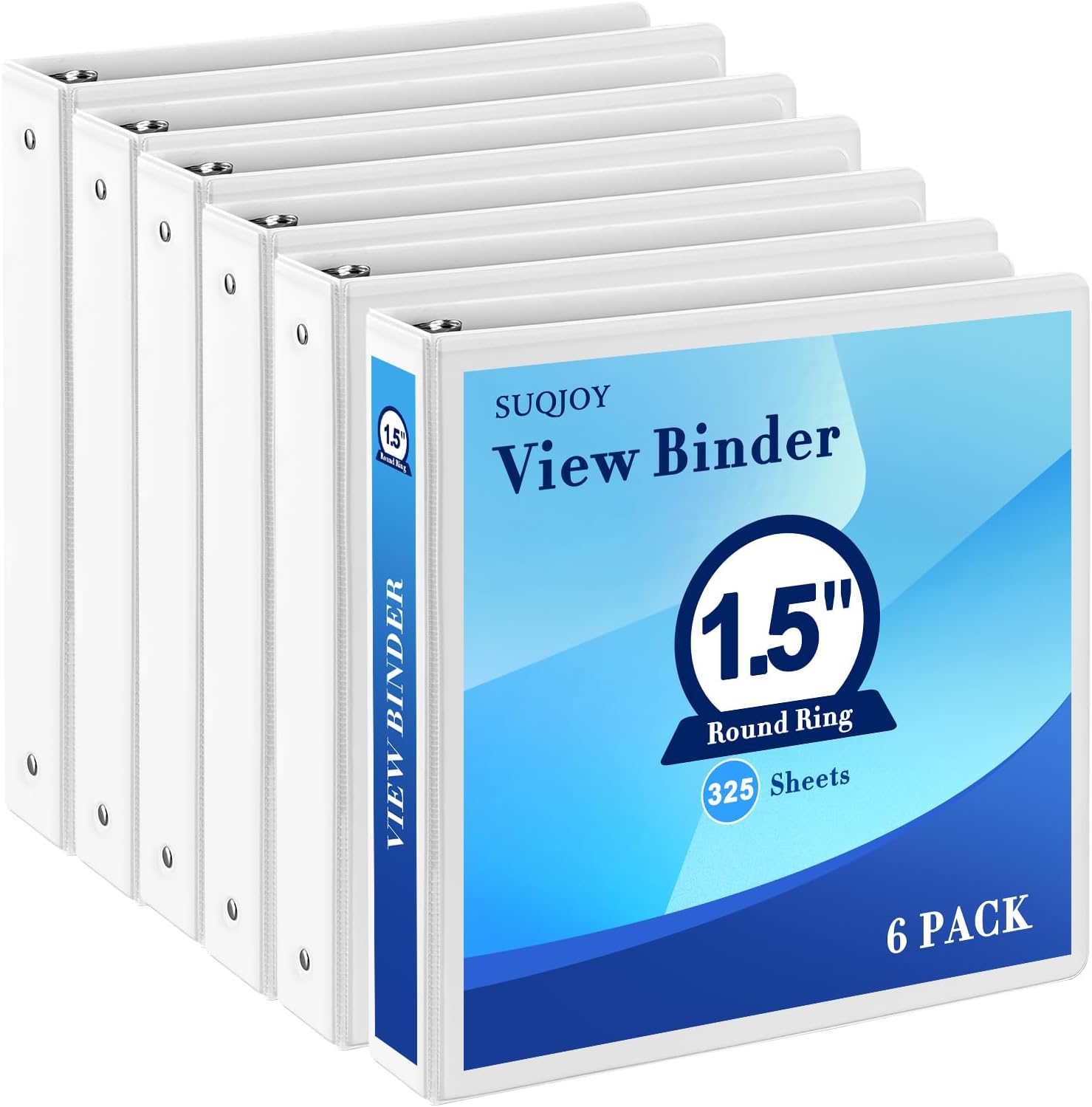 1.5-Inch 3-Ring Binders with Pockets for School and Office