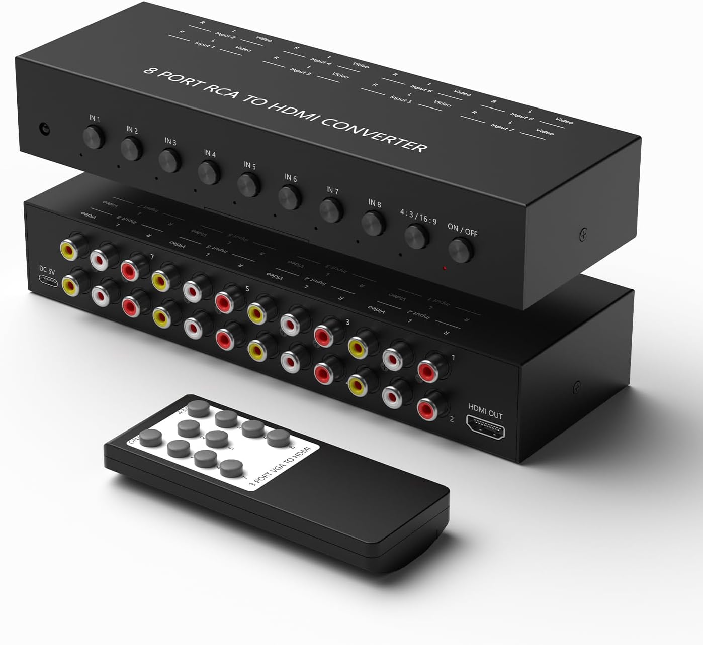 8Port AV to HDMI Converter Adapter for Gaming Consoles and More