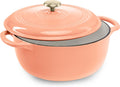 6 Quart Enamel Cast-Iron Round Dutch Oven - Family-Sized Heat