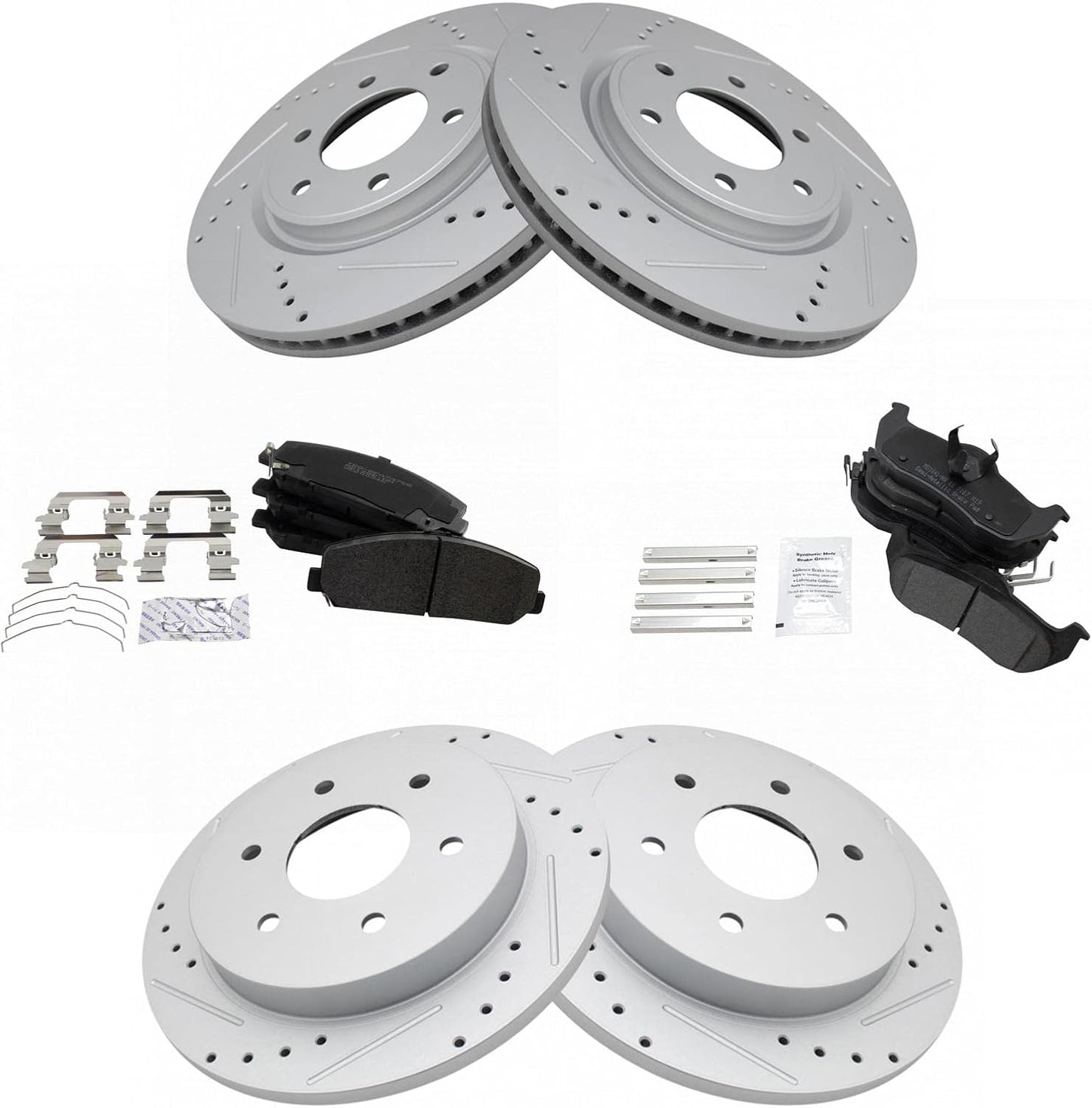 TRQ Performance Brake Pad & Rotor Kit for INFINITI QX56 & Nissan