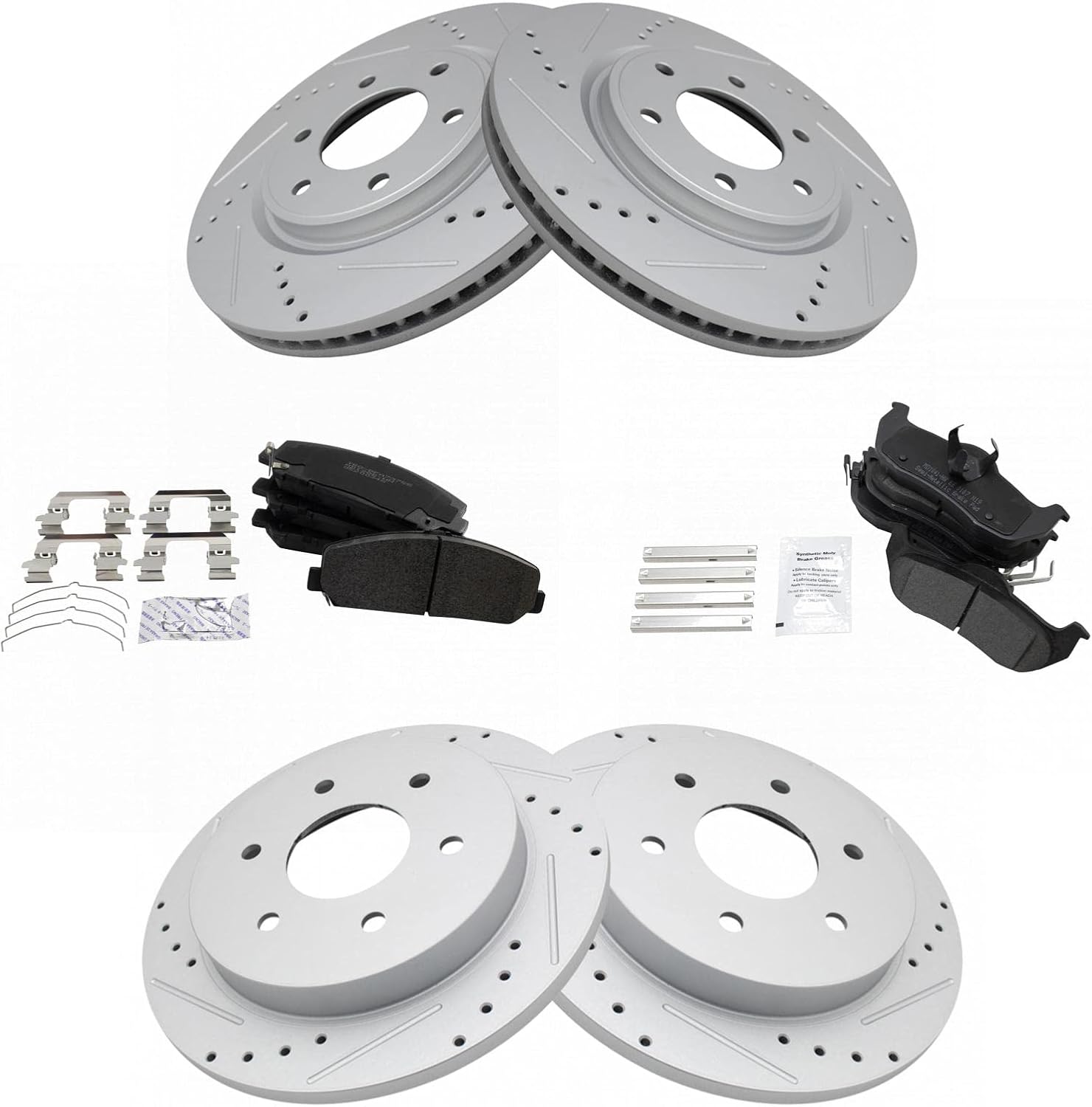 TRQ Performance Brake Pad & Rotor Kit for INFINITI QX56 & Nissan