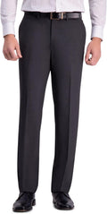 J.M. Haggar Men's 4-Way Stretch Straight Fit Flat Front Dress Pant hem