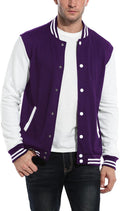 Men's Cotton Varsity Jacket Slim Fit Letterman Bomber - Lightweight