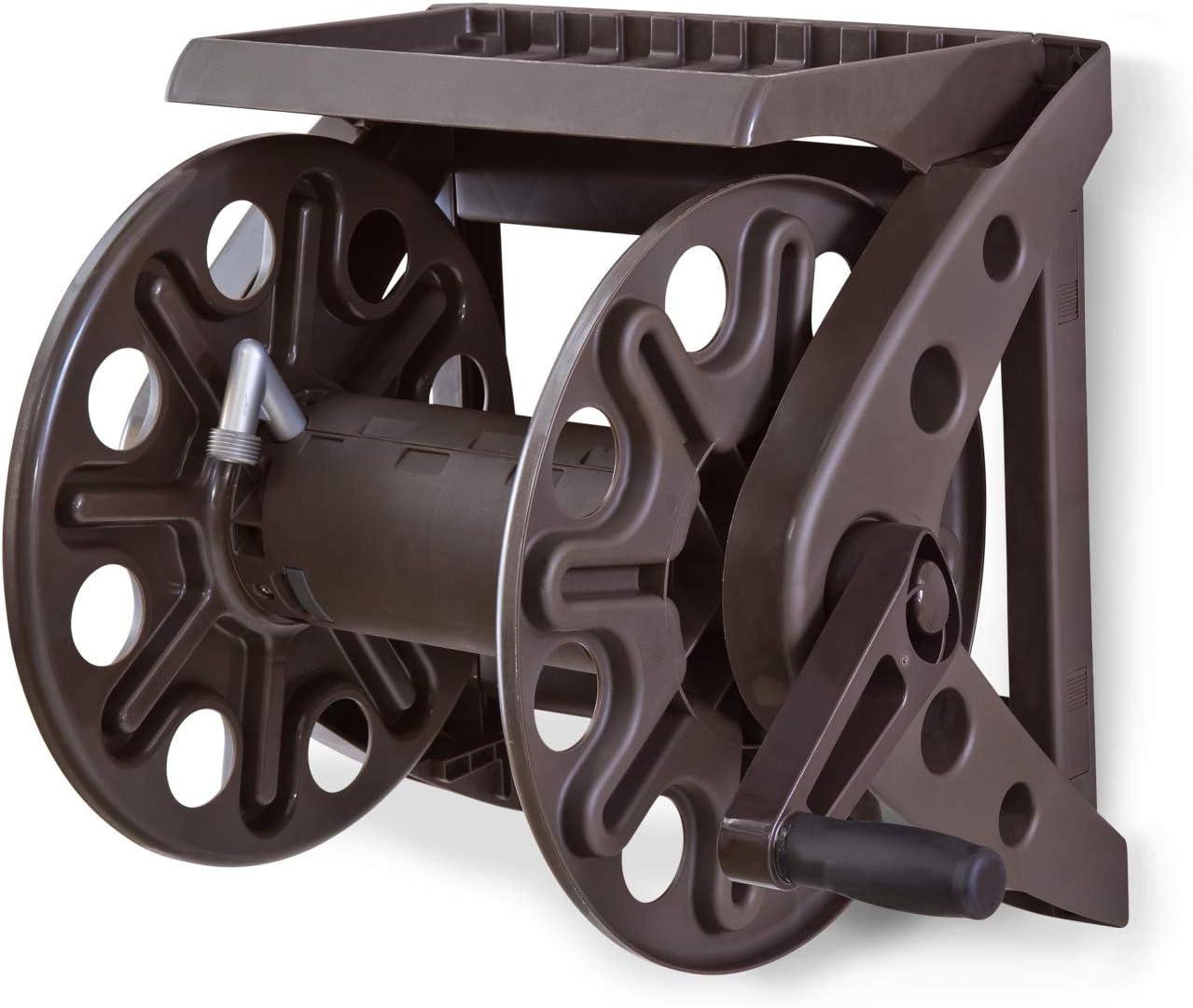Liberty Basics 512 Wall Mounted Hose Reel with Shelf in Bronze