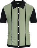 Vintage Striped Button Down Golf Shirts for Men by PJ PAUL JONES