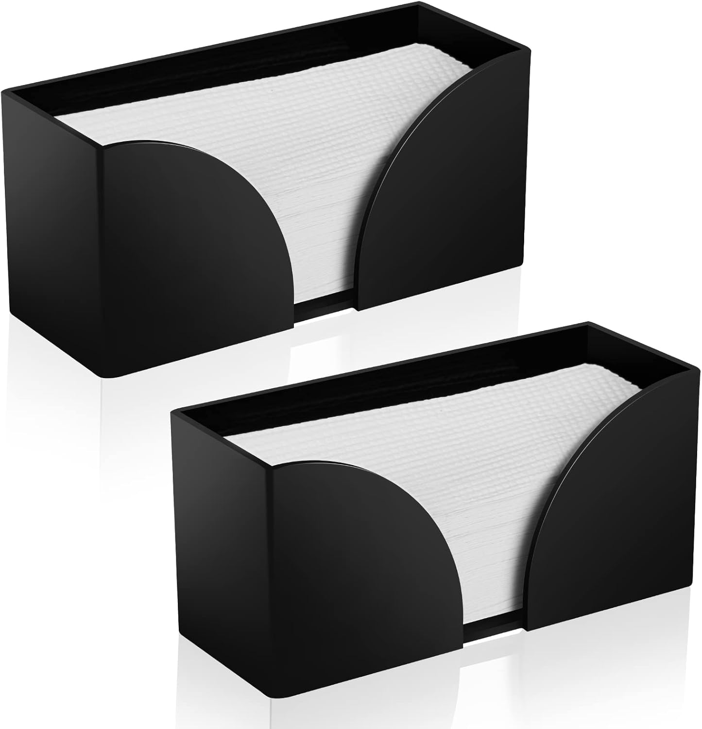 2Pack Black Acrylic Paper Towel Dispenser for Home Kitchen