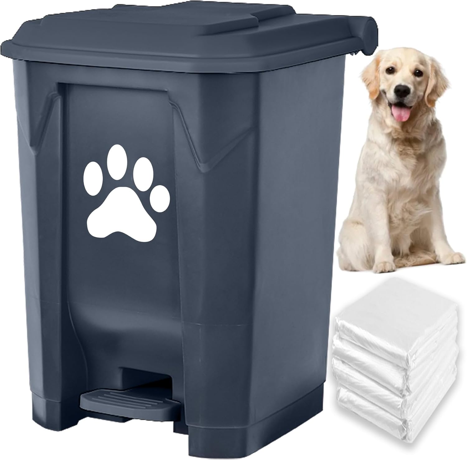 Dog Poop Trash Can with Lid for Easy Pet Waste Disposal