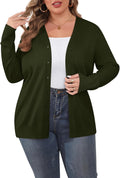 Plus Size Cardigan for Women Button Open Front V Neck - Comfy Fit This