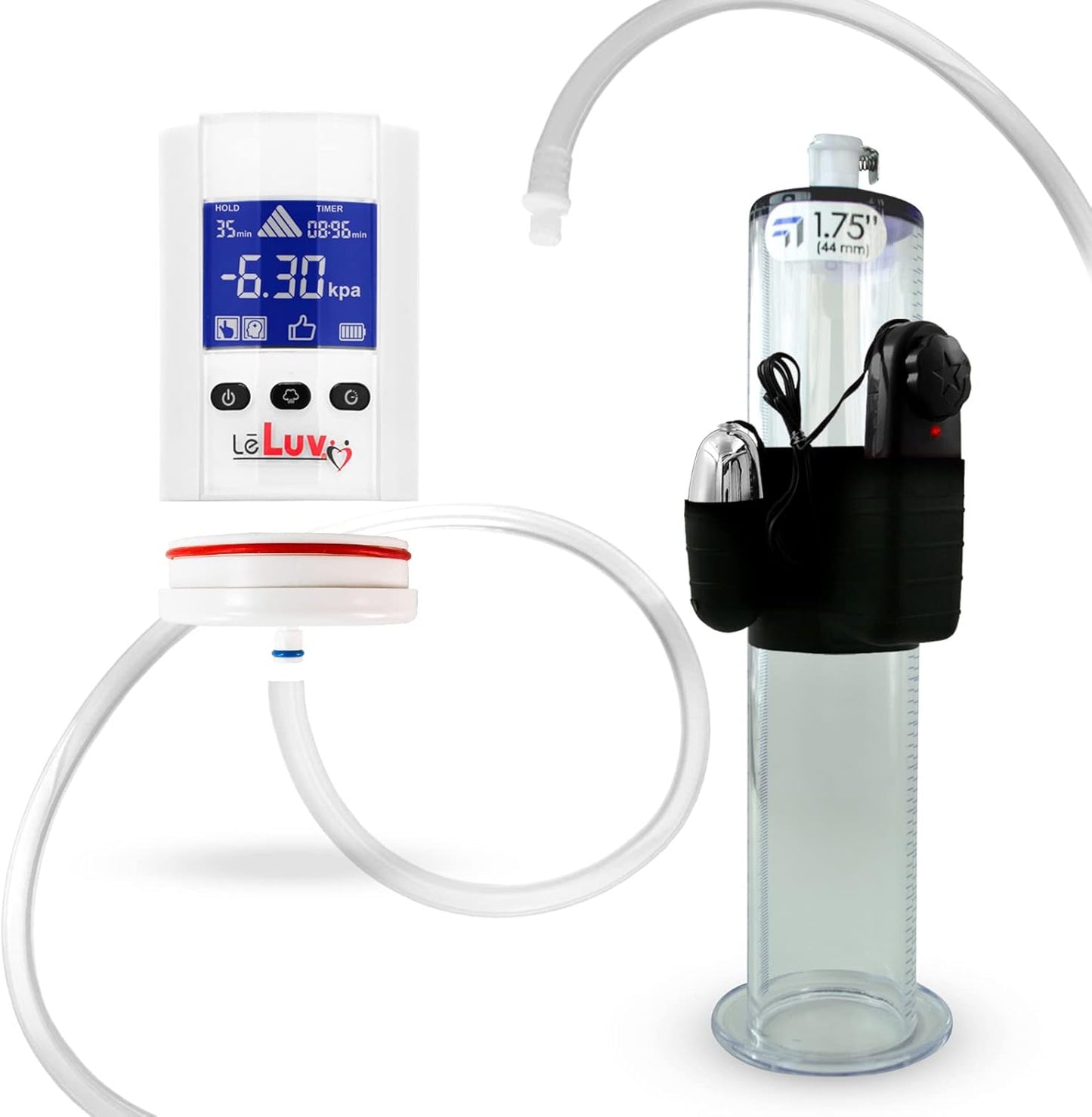 LeLuv White iPump Smart LCD Head with Adapter for Comfort