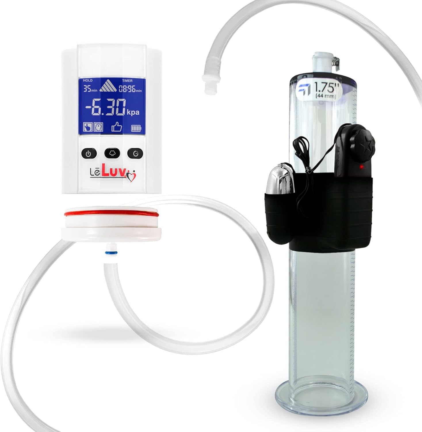 LeLuv White iPump Smart LCD Head with Adapter for Comfort