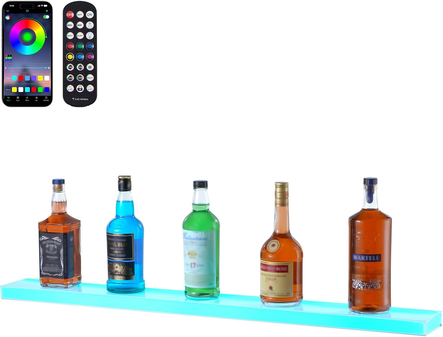 VEVOR LED Lighted Liquor Bottle Display for Home Bar Shelf