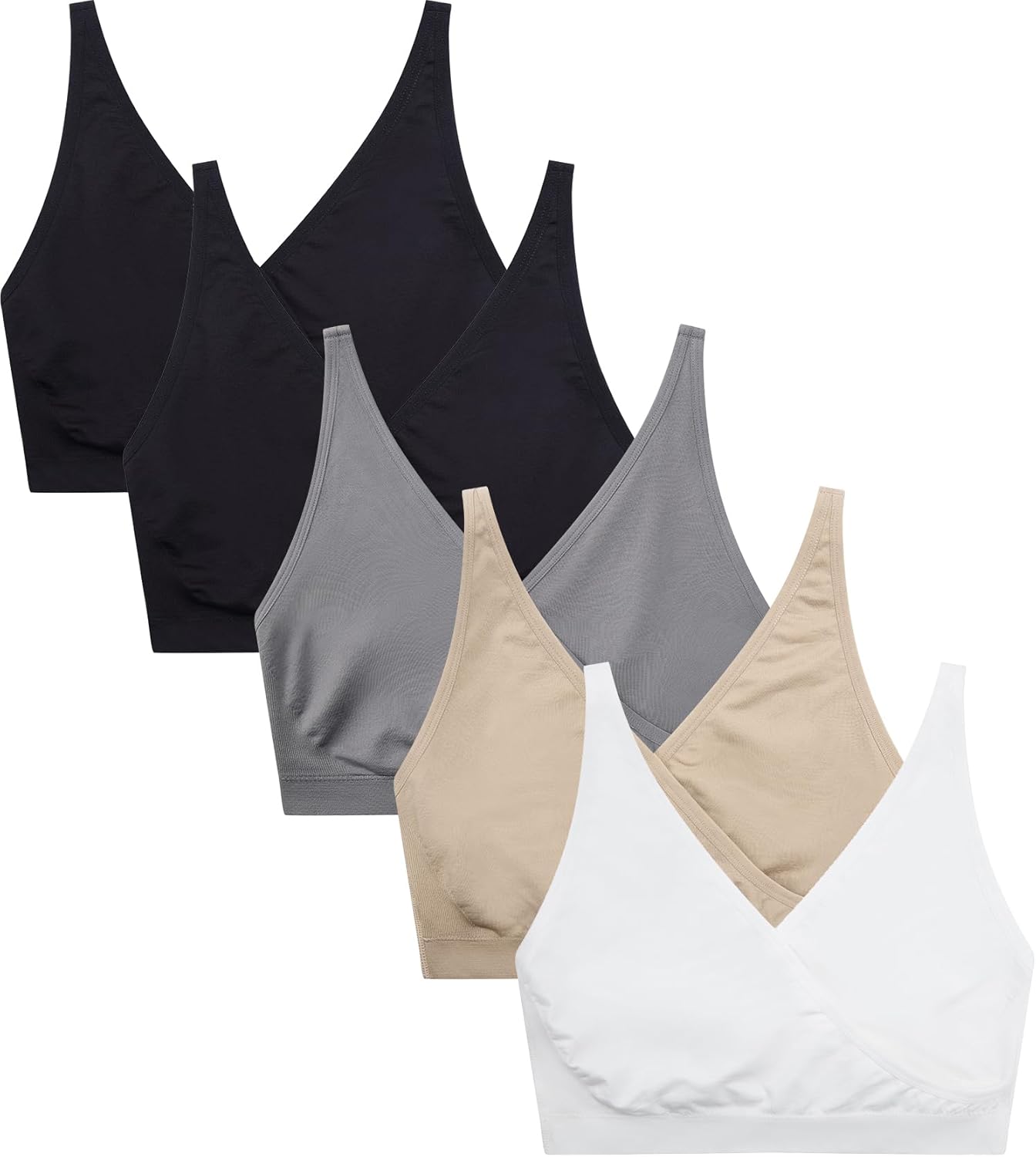 Suekaphin Nursing Bra 5pack for Comfortable Maternity Sleep