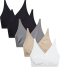 Suekaphin 5pack Nursing Bra Maternity Sleep Bra - Wirefree Comfort
