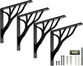 Rustic Tree Black Heavy Duty Shelf Brackets 8 in - Sturdy Rustic