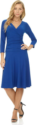 Rekucci Women's Slimming Fit-and-Flare Crossover Tummy Control