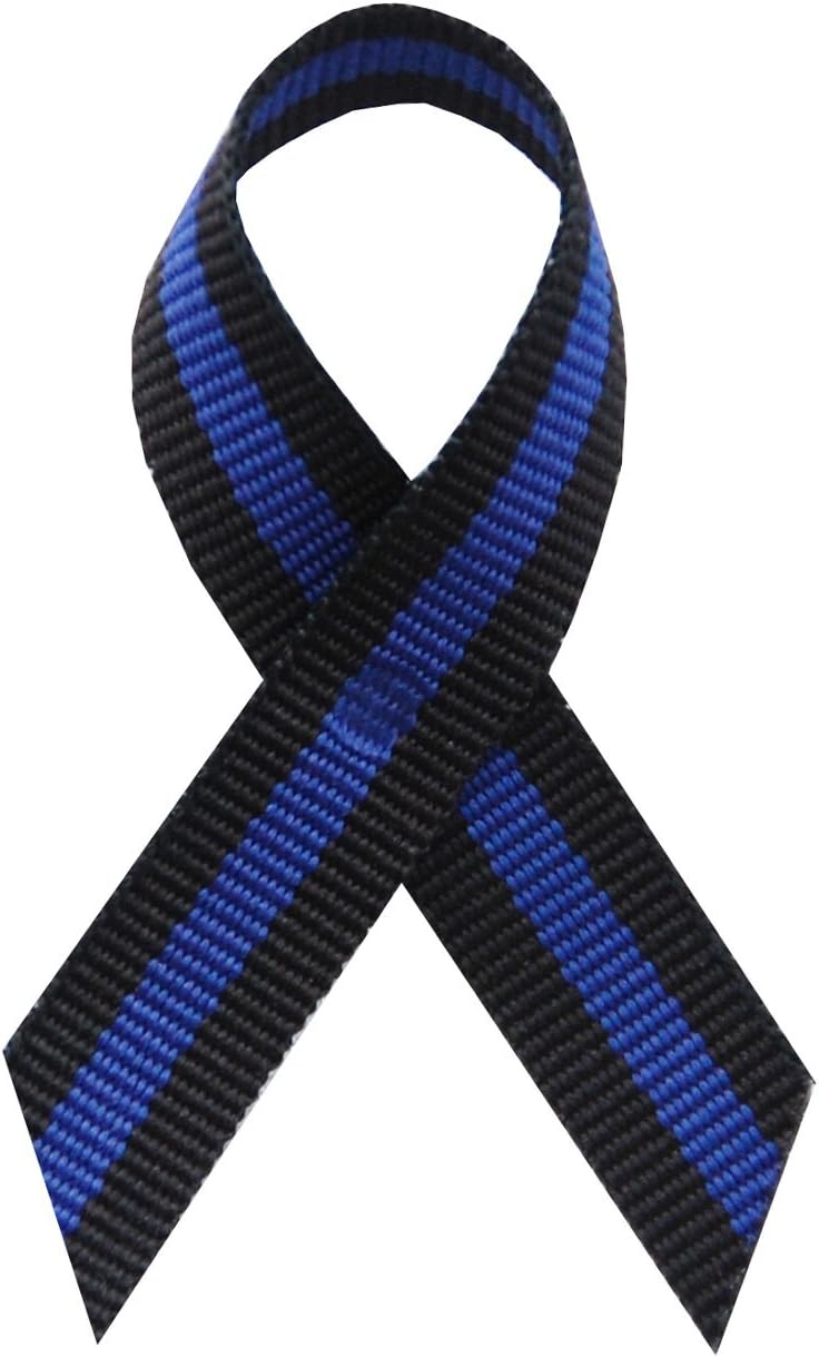 Exclusive USA 250 Police Thin Blue Line Fabric Awareness Ribbons